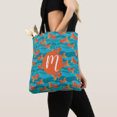 Cute Swimming Goldfish & Water Pattern Tote Bag (Dichtbij)