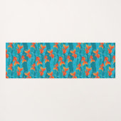Cute Swimming Goldfish & Water Pattern Yogamat (Achterkant (horizontaal))