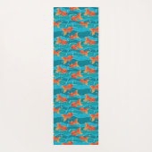 Cute Swimming Goldfish & Water Pattern Yogamat (Achterkant)