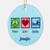 Cute Swimming - Peace Love Swim Keramisch Ornament (Links)