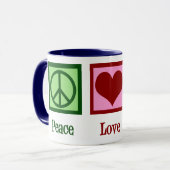 Cute Swimming - Peace Love Swim Mok (Voorkant links)