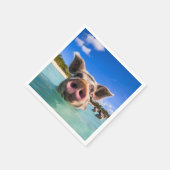 Cute Swimming Pig Exuma Bahamas Servet (Hoek)