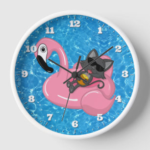 Cute Swimming Pool Cat Flamingo Summer Kinder
