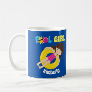 Cute Swimming Pool Girl Custom Swim Team Kinderen Koffiemok