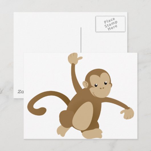 Cute Swinging Monkey Briefkaart (Voorkant / Achterkant)