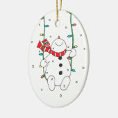 Cute Swinging Snowman Keramisch Ornament (Links)
