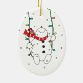 Cute Swinging Snowman Keramisch Ornament (Achterkant)
