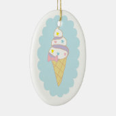 Cute Swirl Ice Cream Cone Keramisch Ornament (Rechts)