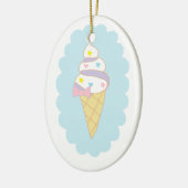 Cute Swirl Ice Cream Cone Keramisch Ornament (Links)