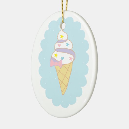 Cute Swirl Ice Cream Cone Keramisch Ornament (Links)
