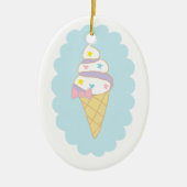 Cute Swirl Ice Cream Cone Keramisch Ornament (Voorkant)