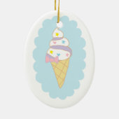 Cute Swirl Ice Cream Cone Keramisch Ornament (Achterkant)