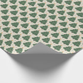 Cute Swirly Christmas Tree Pattern Cadeaupapier (Hoek)