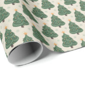 Cute Swirly Christmas Tree Pattern Cadeaupapier (Rol Hoek)