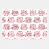 Cute Swirly Season's Greetings Ornament Kerstmis Inpakpapier Vel (Voorkant)