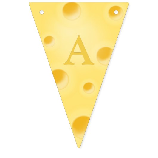 Cute Swiss Cheese Wedges Custom Lettering Vlaggetjes (Eerste vlag)