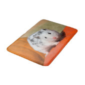Cute Syrian Hamster White Black Spotted Funny Pet Badmat (Gekanteld)