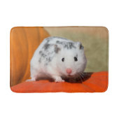Cute Syrian Hamster White Black Spotted Funny Pet Badmat (Voorkant)