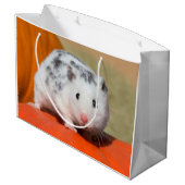 Cute Syrian Hamster White Black Spotted Funny Pet Groot Cadeauzakje (Achterkant Gekanteld)