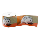 Cute Syrian Hamster White Black Spotted Funny Pet Grosgrain Lint (Spoel)