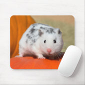 Cute Syrian Hamster White Black Spotted Funny Pet Muismat (Met muis)