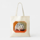 Cute Syrian Hamster White Black Spotted Funny Pet Tote Bag (Achterkant)