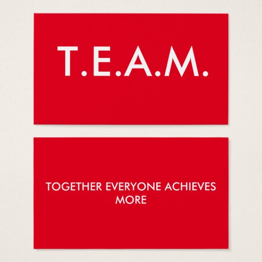CUTE T.E.A.M. T-Shirt Visitekaartje (Voorkant /achterkant)