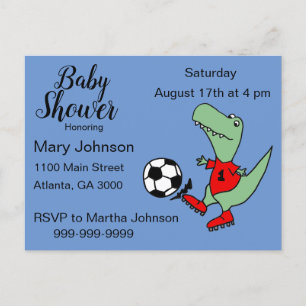 Cute T-rex Dinosaur-Baby shower voor het afspelen  Uitnodiging Briefkaart