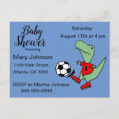 Cute T-rex Dinosaur-Baby shower voor het afspelen Uitnodiging Briefkaart (Voorkant)