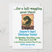 Cute T-Rex Dinosaur Birthday Party Invite Kaart (Achterkant)