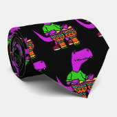 Cute T-rex Dinosaur die Bongo Drums speelt Stropdas (Opgerold)