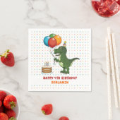 Cute T-rex Dinosaur en kleurrijke vogelballonnen Servet (Insitu)