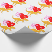 Cute T-Rex Dinosaur houdt van je! Cadeaupapier (Hoek)