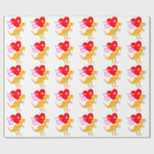 Cute T-Rex Dinosaur houdt van je! Cadeaupapier (Vlak)