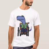 Cute T-rex Dinosaur in rolstoelCartoon T-shirt (Voorkant)