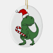 Cute T-rex Dinosaur in Santa Hat-kerstkunst Keramisch Ornament (Rechts)