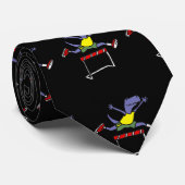 Cute T-rex Dinosaur Jumping Hurdles Cartoon Stropdas (Opgerold)