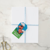Cute T-Rex Dinosaur Kids Birthday Cartoon Jurassic Cadeaulabel (Met Touw)