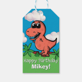 Cute T-Rex Dinosaur Kids Birthday Cartoon Jurassic Cadeaulabel
