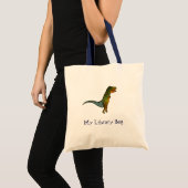 Cute T-Rex dinosaur kinder bibliotheektas Tote Bag (Voorkant (product))