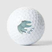 Cute T-Rex Dinosaur Monogram Golfballen (Voorkant)
