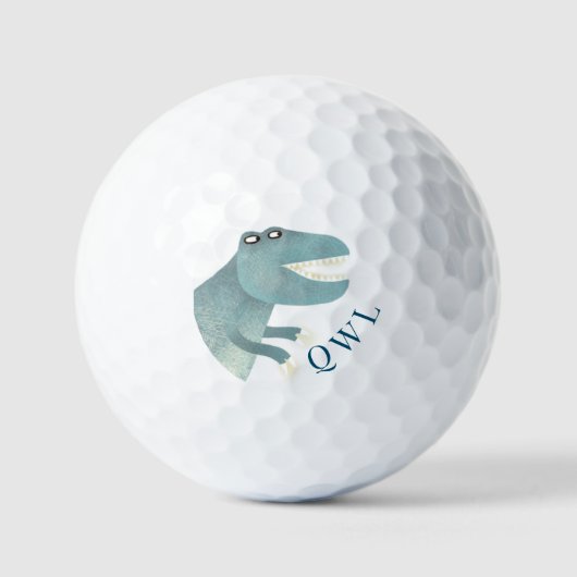Cute T-Rex Dinosaur Monogram Golfballen (Voorkant)