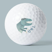 Cute T-Rex Dinosaur Monogram Golfballen