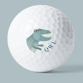 Cute T-Rex Dinosaur Monogram Golfballen