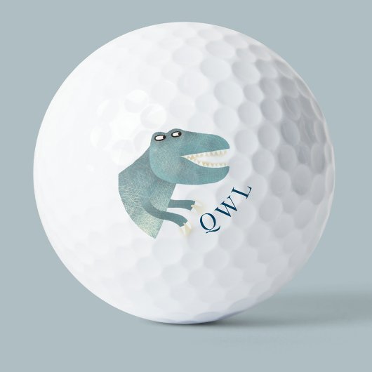 Cute T-Rex Dinosaur Monogram Golfballen