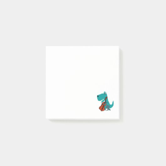 Cute T-rex Dinosaur Playing Cello Music Post-it® Notes (Voorkant)