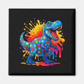 Cute T Rex Dinosaur Polka Dot Art Student Dot Day Magneet (Voorkant)