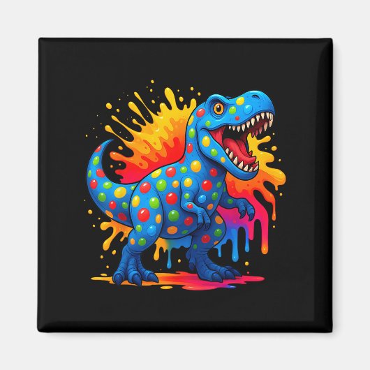 Cute T Rex Dinosaur Polka Dot Art Student Dot Day  Magneet (Voorkant)