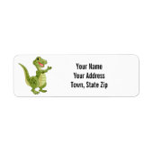 Cute T-Rex Dinosaur Return Address Label (Voorkant)