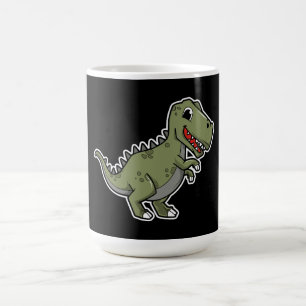 Cute T-Rex Dinosaur Sticker – Grappige Cartoon Din Koffiemok